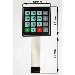 Teclado matricial 4 x 4, de 16 pulsadores de membrana