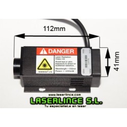 B2 100mW Green Laser Module, 532 nm wide beam generator 15mm