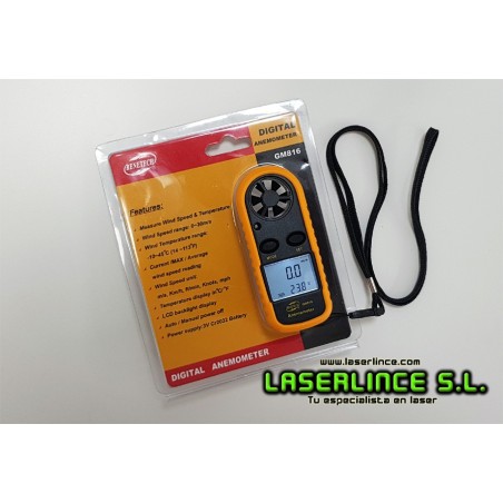 Medidor velocidad del viento o Anemómetro digital, Benetech®