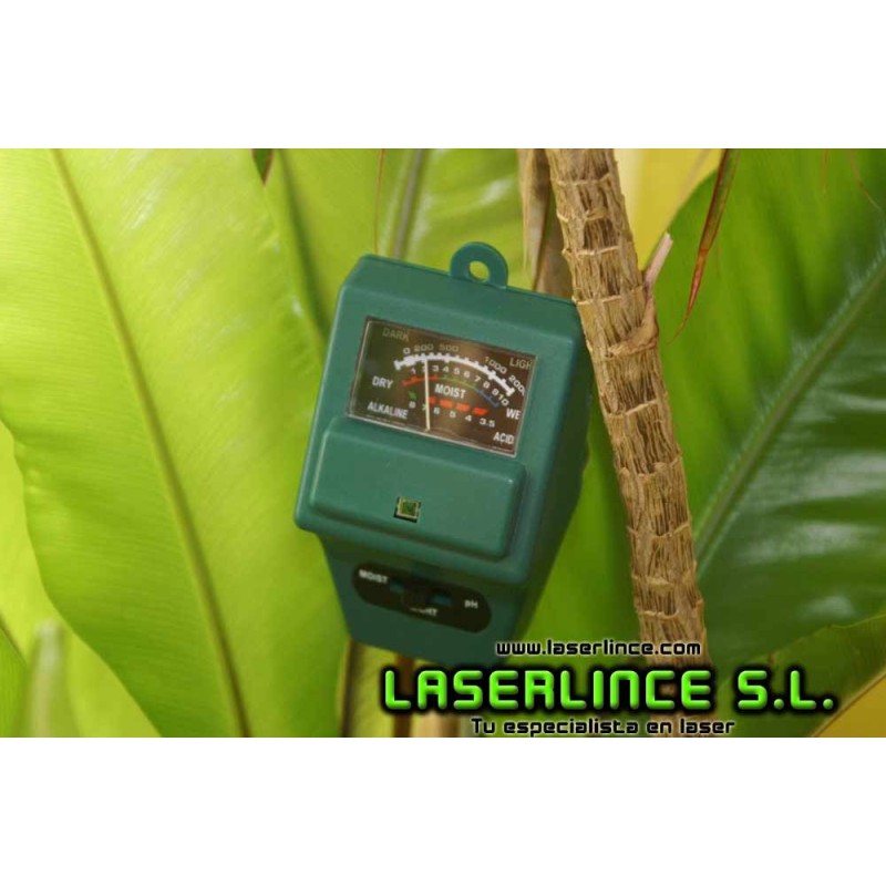 Medidor para plantas: pH, humedad y luz