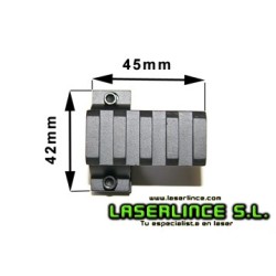 Montura de aluminio abrazadera de 25mm con carril 20mm